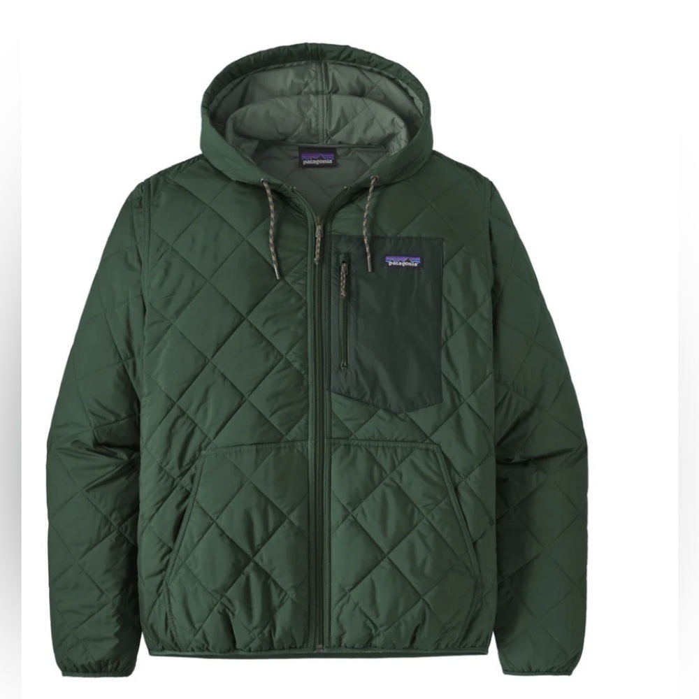 PATAGONIA CASCADE GREEN MENS DOWN SWEATER JACKET HOODY LARGE